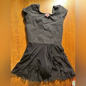 Black Dance Dress with Floral Accent~Leotard